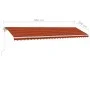Automatische Markise LED-Windsensor Orangebraun 600x300 cm von , Markisen - Ref: Foro24-3069615, Preis: 888,26 €, Rabatt: %