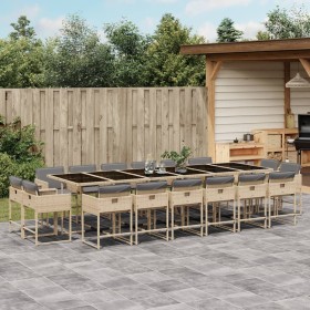 17-piece garden dining set with beige synthetic rattan cushions by , Garden sets - Ref: Foro24-3211428, Price: 988,93 €, Disc...