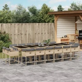 17-teiliges Garten-Essset mit beigen Kissen aus synthetischem Rattan von , Gartensets - Ref: Foro24-3211428, Preis: 1,00 €, R...