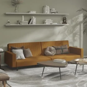 Braunes 2-Sitzer-Schlafsofa aus Samt von , Sofas - Ref: Foro24-375945, Preis: 263,89 €, Rabatt: %
