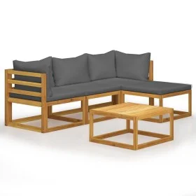 Gartenmöbel- und Kissenset 5-teilig aus massivem Akazienholz von vidaXL, Gartensets - Ref: Foro24-45914, Preis: 495,34 €, Rab...