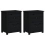 Bedside tables 2 units solid black pine wood 50x35x61.5cm by vidaXL, Nightstands - Ref: Foro24-813688, Price: 115,30 €, Disco...