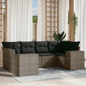 Set de muebles de jardín 6 pzas y cojines ratán sintético gris by , Garden sets - Ref: Foro24-3222979, Price: 407,83 €, Disco...