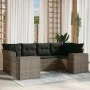 Gartenmöbel-Set, 6-teilig, mit grauen Polstern aus synthetischem Rattan. von , Gartensets - Ref: Foro24-3222979, Preis: 407,8...