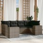 Gartenmöbel-Set, 6-teilig, mit grauen Polstern aus synthetischem Rattan. von , Gartensets - Ref: Foro24-3222979, Preis: 396,2...