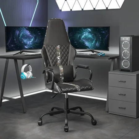 Gaming-Stuhl mit Massagefunktion, aus synthetischem Leder in Tarn- und Schwarzfarben. von , Gaming-Stühle - Ref: Foro24-34556...