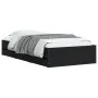Black engineered wood bed with drawers 75x190 cm by , Beds and slatted bases - Ref: Foro24-3207330, Price: 128,03 €, Discount: %