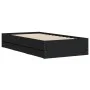 Black engineered wood bed with drawers 75x190 cm by , Beds and slatted bases - Ref: Foro24-3207330, Price: 128,03 €, Discount: %