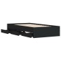 Black engineered wood bed with drawers 75x190 cm by , Beds and slatted bases - Ref: Foro24-3207330, Price: 129,58 €, Discount: %