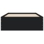 Black engineered wood bed with drawers 75x190 cm by , Beds and slatted bases - Ref: Foro24-3207330, Price: 129,58 €, Discount: %