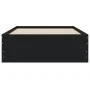Black engineered wood bed with drawers 75x190 cm by , Beds and slatted bases - Ref: Foro24-3207330, Price: 128,03 €, Discount: %