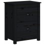 Nachttische 2 Stück massives Kiefernholz schwarz 50x35x61,5cm von vidaXL, Nachttische - Ref: Foro24-813688, Preis: 115,30 €, ...