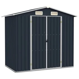 Gartenhaus aus verzinktem Stahl in Anthrazit, 205 x 129 x 183 cm von vidaXL, Schuppen - Ref: Foro24-46299, Preis: 251,55 €, R...