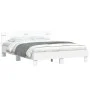 Bed frame with headboard and white LED lights 140x190 cm by , Beds and slatted bases - Ref: Foro24-3207560, Price: 176,68 €, ...