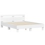 Bettgestell mit Kopfteil und weißen LED-Leuchten 140x190 cm von , Betten und Lattenroste - Ref: Foro24-3207560, Preis: 178,08...