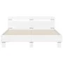 Bed frame with headboard and white LED lights 140x190 cm by , Beds and slatted bases - Ref: Foro24-3207560, Price: 176,68 €, ...