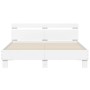 Bettgestell mit Kopfteil und weißen LED-Leuchten 140x190 cm von , Betten und Lattenroste - Ref: Foro24-3207560, Preis: 178,08...