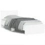 Bed frame with headboard and white LED lights 90x190 cm by , Beds and slatted bases - Ref: Foro24-838834, Price: 111,59 €, Di...