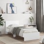 Bed frame with headboard and white LED lights 90x190 cm by , Beds and slatted bases - Ref: Foro24-838834, Price: 114,60 €, Di...