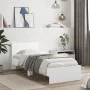 Bed frame with headboard and white LED lights 90x190 cm by , Beds and slatted bases - Ref: Foro24-838834, Price: 111,59 €, Di...