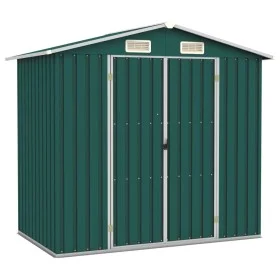 Cobertizo de jardín acero galvanizado verde 205x129x183 cm de vidaXL, Cobertizos - Ref: Foro24-46297, Precio: 235,16 €, Descu...