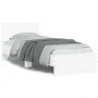 Bed frame with headboard and white LED lights 75x190 cm by , Beds and slatted bases - Ref: Foro24-838841, Price: 110,68 €, Di...