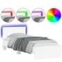 Bed frame with headboard and white LED lights 75x190 cm by , Beds and slatted bases - Ref: Foro24-838841, Price: 110,68 €, Di...