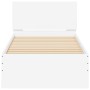 Bettgestell mit Kopfteil und weißen LED-Leuchten 75x190 cm von , Betten und Lattenroste - Ref: Foro24-838841, Preis: 112,84 €...