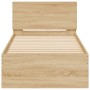 Bed frame headboard LED lights Sonoma oak 75x190 cm by , Beds and slatted bases - Ref: Foro24-838843, Price: 109,52 €, Discou...