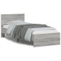 Bed frame headboard LED lights Sonoma gray 75x190 cm by , Beds and slatted bases - Ref: Foro24-838846, Price: 112,54 €, Disco...