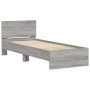 Bed frame headboard LED lights Sonoma gray 75x190 cm by , Beds and slatted bases - Ref: Foro24-838846, Price: 112,54 €, Disco...