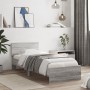 Bed frame headboard LED lights Sonoma gray 75x190 cm by , Beds and slatted bases - Ref: Foro24-838846, Price: 112,54 €, Disco...