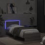 Bed frame headboard LED lights Sonoma gray 75x190 cm by , Beds and slatted bases - Ref: Foro24-838846, Price: 112,54 €, Disco...