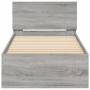 Bed frame headboard LED lights Sonoma gray 75x190 cm by , Beds and slatted bases - Ref: Foro24-838846, Price: 112,54 €, Disco...