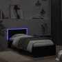 Bed frame with headboard and LED lights black 75x190 cm by , Beds and slatted bases - Ref: Foro24-838842, Price: 111,73 €, Di...