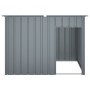 Caseta perros con tejado acero galvanizado gris 153x91x110 cm