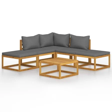 Gartenmöbel- und Kissenset 6-teilig aus massivem Akazienholz von vidaXL, Gartensets - Ref: Foro24-45913, Preis: 623,40 €, Rab...