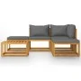 Garden furniture and cushions set 6 pieces solid acacia wood by vidaXL, Garden sets - Ref: Foro24-45913, Price: 623,40 €, Dis...