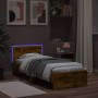 Kopfteil des Bettgestells mit LED-Leuchten, geräucherte Eiche, 75 x 190 cm von , Betten und Lattenroste - Ref: Foro24-838845,...