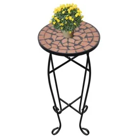 Terracotta mosaic side table for plants by , Pot stands - Ref: Foro24-41127, Price: 44,10 €, Discount: %