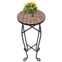 Terracotta mosaic side table for plants by , Pot stands - Ref: Foro24-41127, Price: 44,10 €, Discount: %
