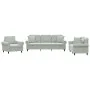 Sofa set with cushions 3 pieces light gray velvet by , Sofas - Ref: Foro24-3202190, Price: 781,16 €, Discount: %