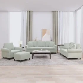 Sofa set with cushions 4 pieces light gray velvet by , Sofas - Ref: Foro24-3202200, Price: 823,39 €, Discount: %