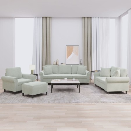 Sofa set with cushions 4 pieces light gray velvet by , Sofas - Ref: Foro24-3202200, Price: 837,27 €, Discount: %
