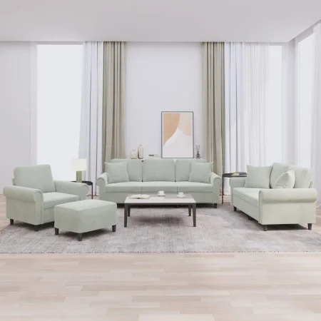 Sofa set with cushions 4 pieces light gray velvet by , Sofas - Ref: Foro24-3202200, Price: 823,39 €, Discount: %