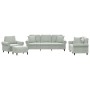 Sofa set with cushions 4 pieces light gray velvet by , Sofas - Ref: Foro24-3202200, Price: 837,27 €, Discount: %