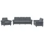 Dark gray velvet 3-piece sofa set with cushions by , Sofas - Ref: Foro24-3202171, Price: 706,89 €, Discount: %