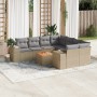 Set de sofás de jardín 9 pzas con cojines ratán sintético beige de , Conjuntos de jardín - Ref: Foro24-3257704, Precio: 609,5...