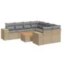 9-piece garden sofa set with beige synthetic rattan cushions by , Garden sets - Ref: Foro24-3257704, Price: 631,97 €, Discoun...
