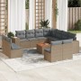 12-piece garden sofa set and brown synthetic rattan cushions by , Garden sets - Ref: Foro24-3257837, Price: 784,72 €, Discoun...